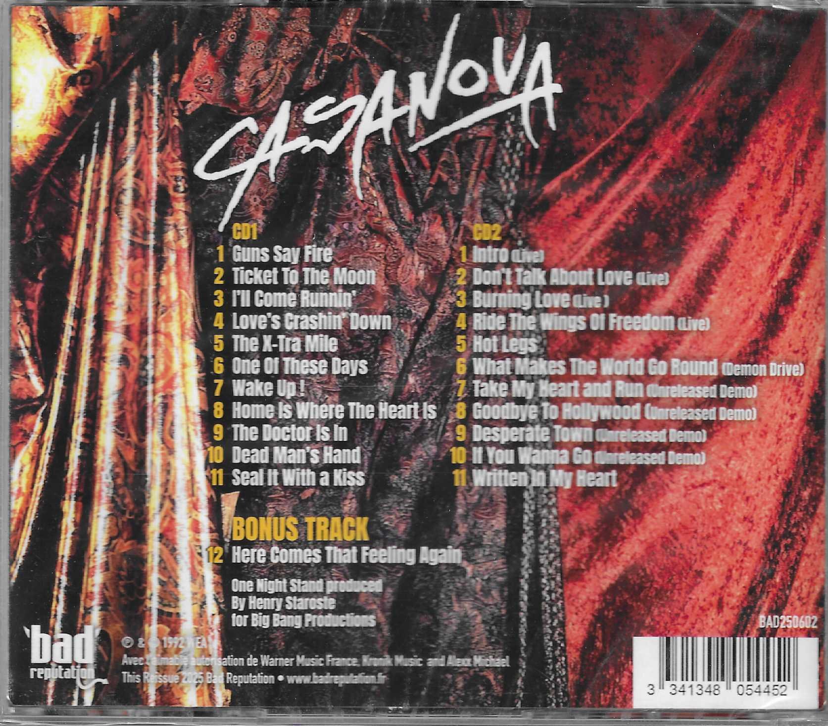 CASANOVA – One Night Stand (Re-issue) 2CD — Electric Shock Metal